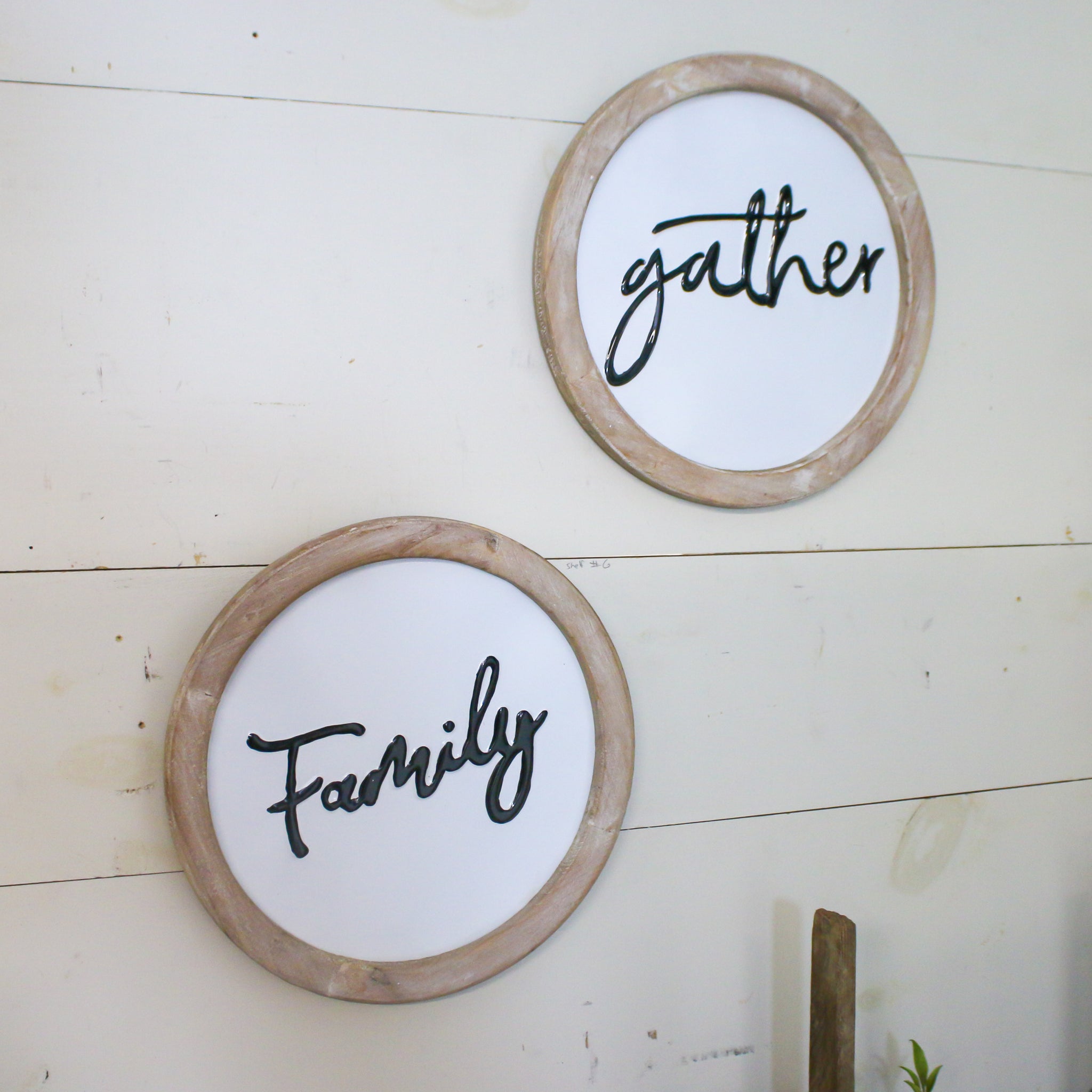 Family Gather Wall Signs-  Set of 2