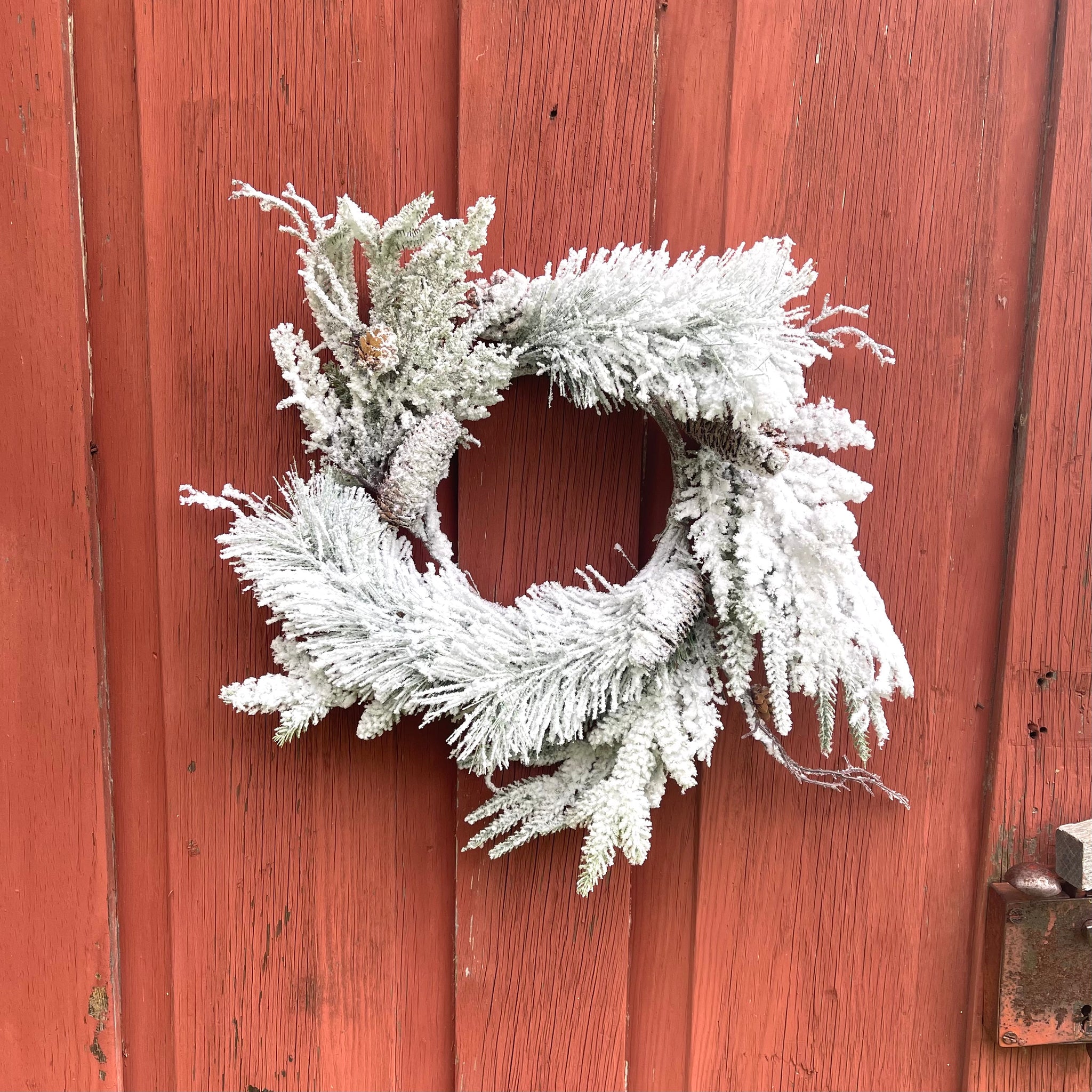 Winter Snow Wreath | Flocked Candle Ring | Winter Decor