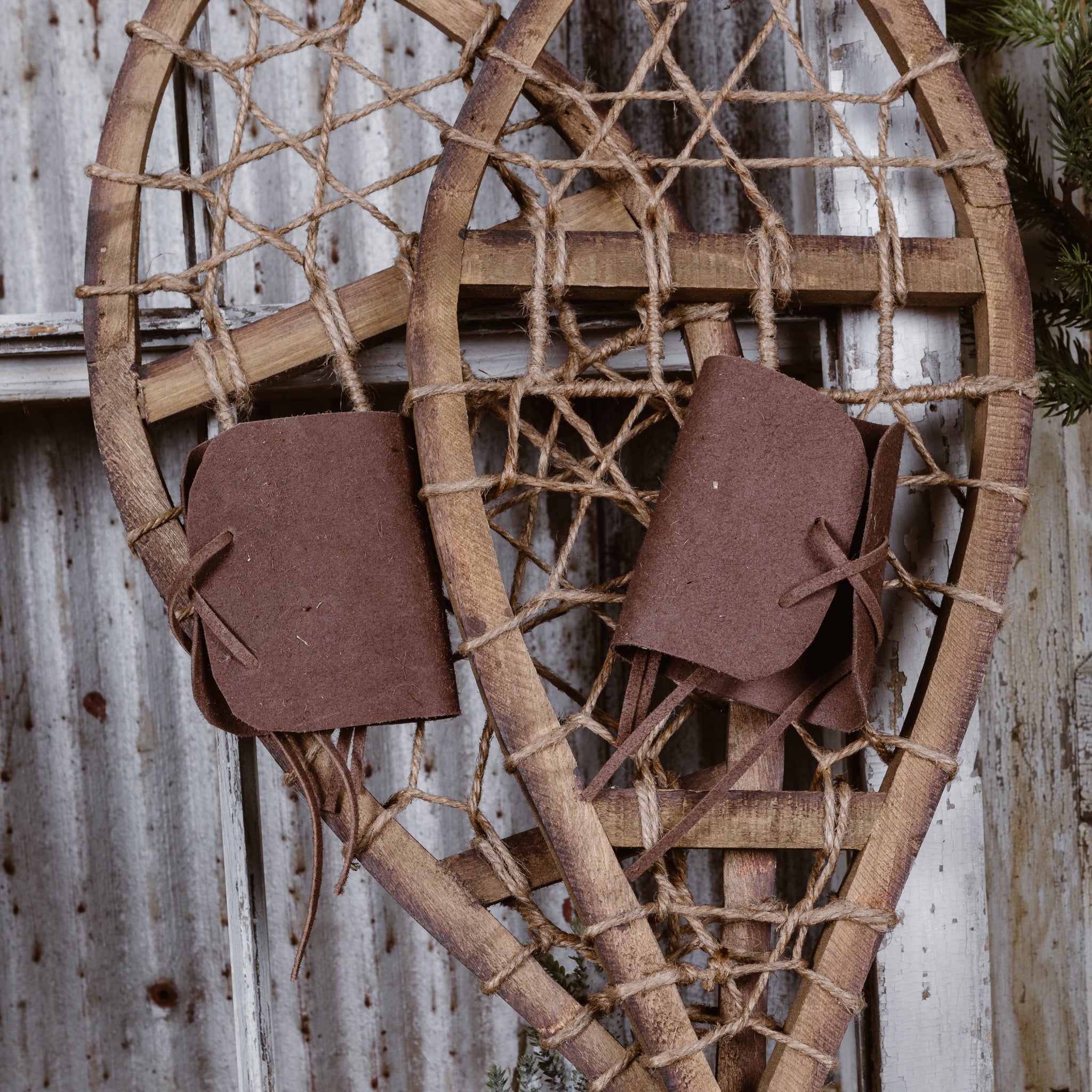 Wooden Snow Shoes Set - Winter Decor
