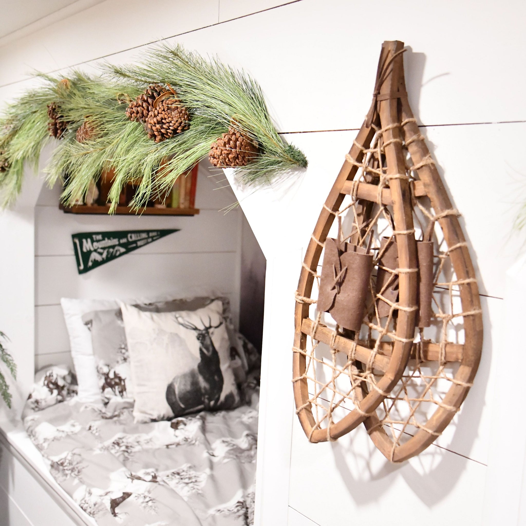 Wooden Snow Shoes Set - Winter Decor